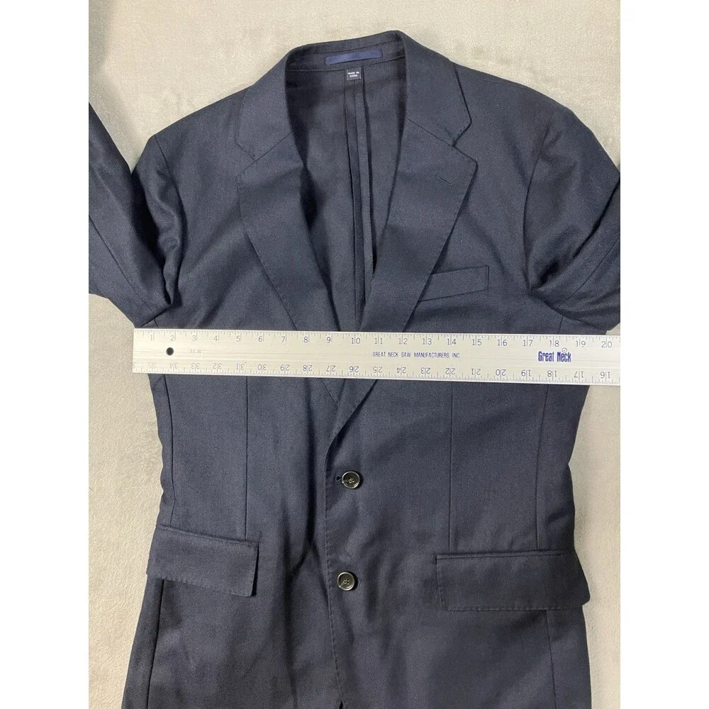 J.Crew Ludlow Suit Jacket Mens 38R Navy Cotton Wool Slim Blazer Business